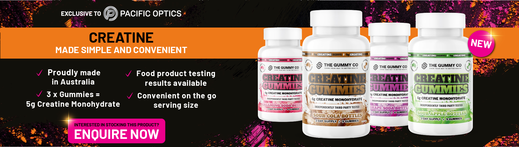 Creatine Gummies Homepage Banner - Desktop Tablet